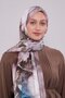 Light Brown Mixed Leaf Pattern Indian Silk Shawl - 3
