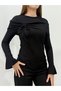New Product Women's Wrinkled Crew Neck Asymmetrical Flounce Long Sleeve Blouse (Suitable for Hijab) 0038