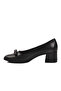 Black Leather Bow Ribbon Women's Heeled Shoes 519081 Z - 4