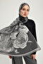 Mercan Bahçesi - Black - Efilia Patterned Shawl - 70X190 cm - 5