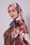 Coffee Mixed Leaf Pattern Indian Silk Shawl - 2