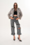 Crop Boy Basic Collar Feather Jacket