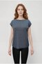 Dark Gray Crew Neck Glitter Short Sleeve Women's T-Shirt