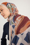 رحلة الباستيل - ملونة - شال بنقشة إيفيليا - 70x190 سم - 3
