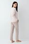 9096 Women's Long Sleeve Crew Neck Pajama Set-Pink - 4