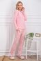8766 Women's Long Sleeve Crew Neck Pajama Set-Pink - 4