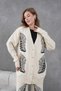 Women's Beaded and Embroidered Wide-Fit Knitwear Cardigan and Pants Top and Bottom Set - 4