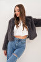 Crop Boy Basic Collar Feather Jacket - 7