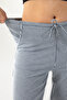 Women's Elastic Waist Double Pocket Striped Trousers Blue - 26K 2539 - 6