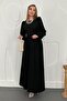Black Long Sleeve Flared Dress