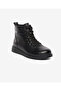 Women's Black Genuine Leather Comfort Boots 5K2Fb34010 - 2