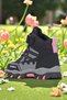 Girl's Cold Resistant Black Pink Velcro Fur Trekking Boots Non-Slip Sole - 2