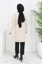Self-Stripe Long Mercerized Cardigan N3179 Stone Color - 4