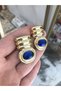Special Series Gold Detailed Navy Blue Earrings
