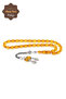 Yellow Barley Cut Silver Tassel Fire Amber Prayer Beads 201024571