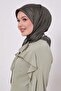 وشاح حريري بنمط مونوغرام منقط باللون الأخضر - 2