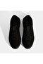 Men's Black Lace-Up Leather Sports Shoes - 7