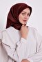 وشاح حريري بنمط مونوغرام منقوش باللون العنابي - 2