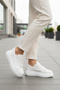 White Thick Sole Lace-Up Unisex Sports Shoes Oz-03 Z - 3