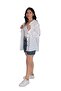 Plus Size Women's Şile Authentic Cloth 100% Cotton Hooded White Shirt - 2