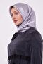 Silver Argyle Pattern Monogram Silk Scarf - 2