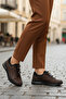 Brown Nubuck Rubber Laced Women's Casual Shoes 5004 Z - 3