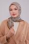 Tan Zigzag Pattern Soft Scarf - 3