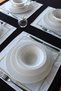 American Service Set of 2 Linen Gold Glitter Embroidered Square Placemats for Dining Table - 3