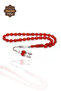 Cherry Color Barley Cut Silver Tassel Crimped Amber Prayer Beads 201024572