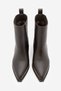 Women's Pointed Toe Cowboy Chelsea Double Elastic Trock Studded Heeled Boots Alura Brown - 5