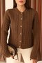 Swc Women's Hair Braid Detailed Buttoned Cardigan - 6