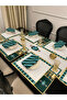 Premium |   Love Birds Green Series – 25 Piece American Service & Runner Table Set – for 6 People - 3