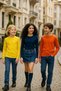 3-Piece Super Pack Yellow/Navy Blue/Orange Children's Long Sleeve T-Shirt Girls - Boys Unisex 100% Cotton - 3