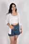 Plus Size Women's Şile Authentic Cloth 100% Cotton Hooded White Shirt - 7