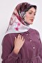 Gray Floral Pattern Sura Silk Scarf