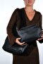 Avos Black Suede Genuine Leather Women's Shoulder Bag - 2