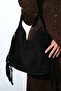 Vals Black Suede Genuine Leather Tassel Women's Shoulder Bag - 2