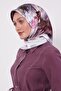 Gray Floral Pattern Sura Silk Scarf - 3
