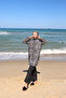 Women's Full-Covering Hijab Swimwear Optical Pattern Set of 3 - 4