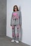 Women's beaded and embroidered loose fit knit sweater and pants top and bottom set - 4