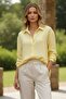 Women's Yellow Classic Regular Fit Button down Long Sleeve Shirt – Women's Shirt - 4