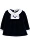 Baby Girl Navy Blue Embroidered Velvet 2-Piece Set - 4