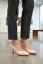 357188 Z Beige Women's Thin Heeled Shoes