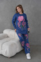 Women's beaded and embroidered loose fit knit sweater and pants top and bottom set - 6