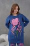 Women's beaded and embroidered loose fit knit sweater and pants top and bottom set - 4