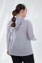 Plus Size Hooded Blouse Gray - 2