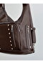 New Casual Model Quality Soft Leather Stone Side Pocket Multi-Section Large Size Back and Shoulder Bag - 4