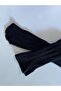 Knit Embossed Knitwear 200 Denim Patterned Thick Winter Black Knee-Length Trouser Socks - 2