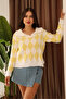Women's Diamond Pattern Shirt Collar Long Sleeve Knitwear Sweater