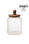 Acacia Ball Glass Jar-1200Ml, Glass Jar with Acacia Lid, Multi-Purpose Jar